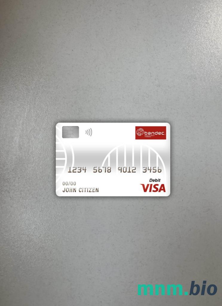 Cuba Bandec banco de credito y comercio bank visa obciążyć card wygląd fotograficzny skan PSD + zdjęcie